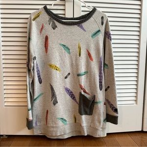Burton Gray Feather Print Sweatshirt